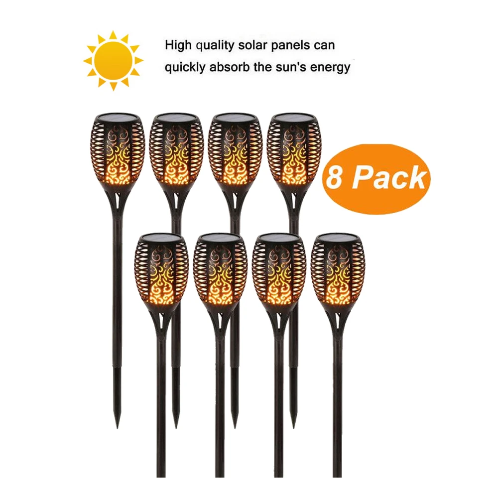 

2-8 pcs Solar Flame Lights Outdoor IP65 Waterproof Led Solar Garden Light Flickering Torches Courtyard Decoration Lawn Lamp smar