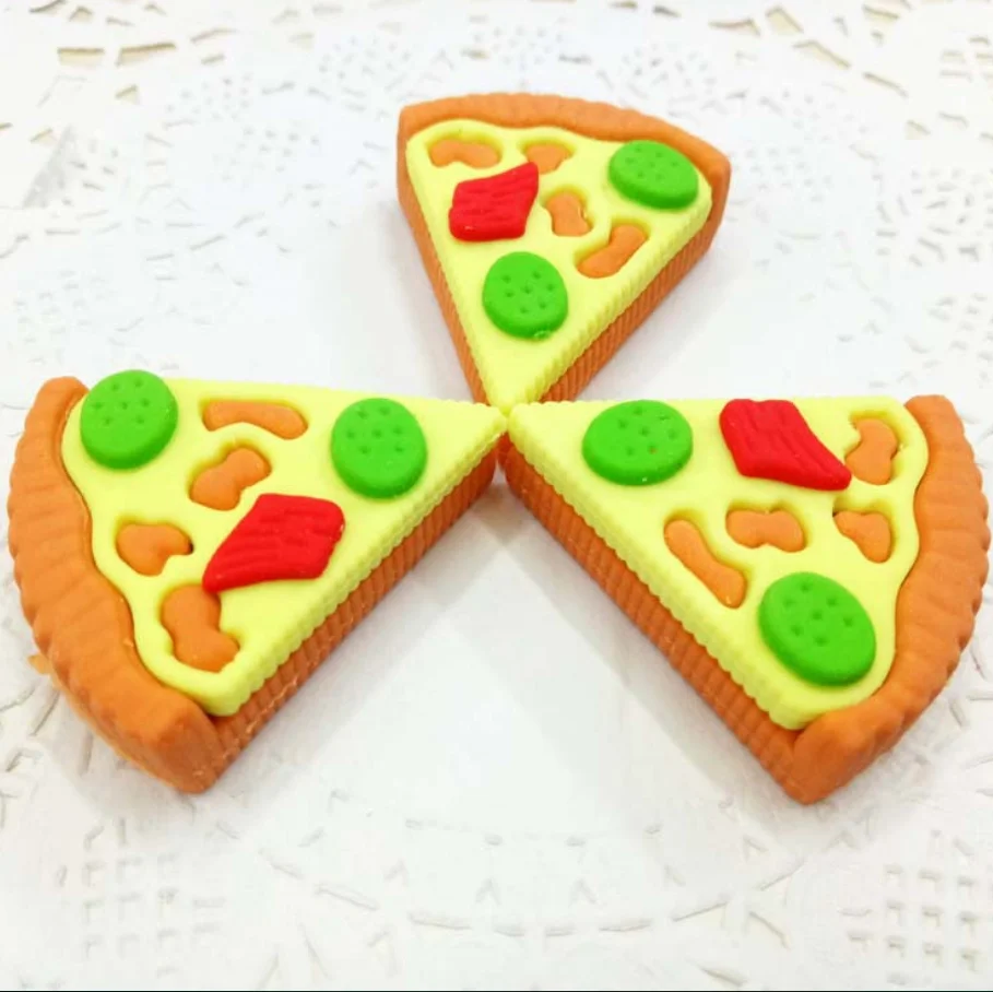 10 шт. милый мультяшный карандаш для пиццы ластик канцелярские товары школы