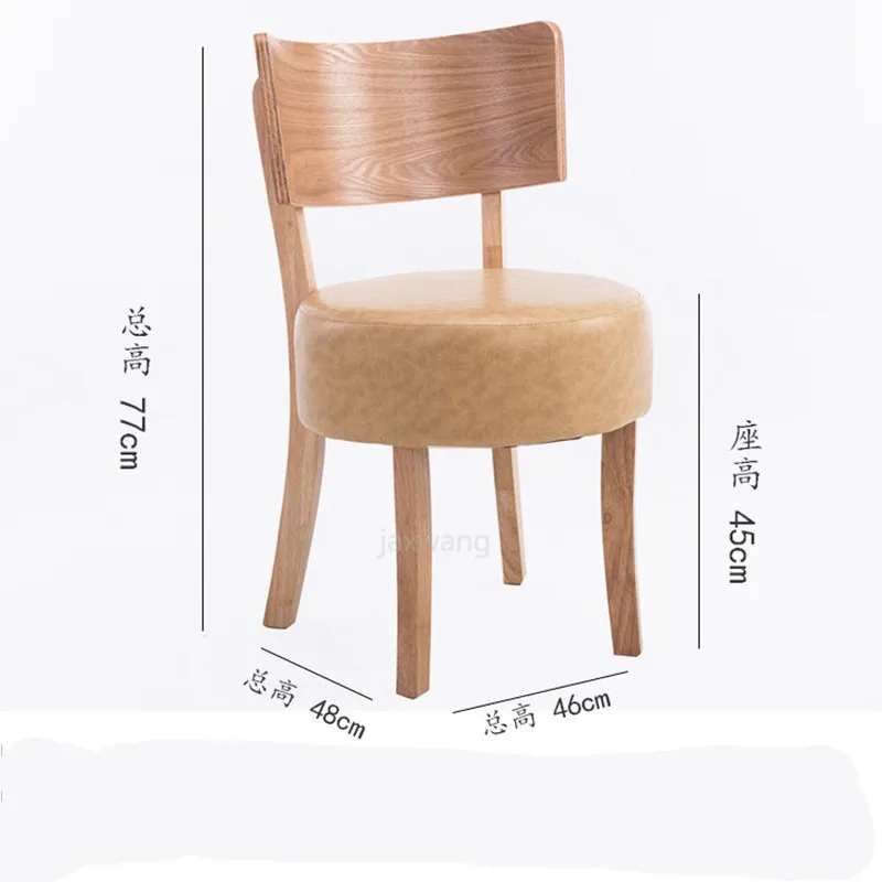 Современный обеденный стул домашний со спинкой простой для ресторана из массива