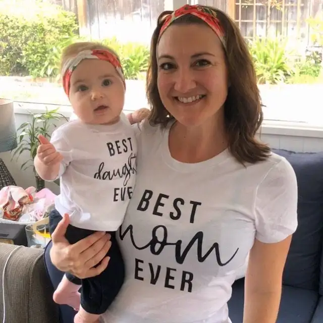 Camisetas a juego para madre e hija, ropa de manga corta para el verano, 1 unidad-3
