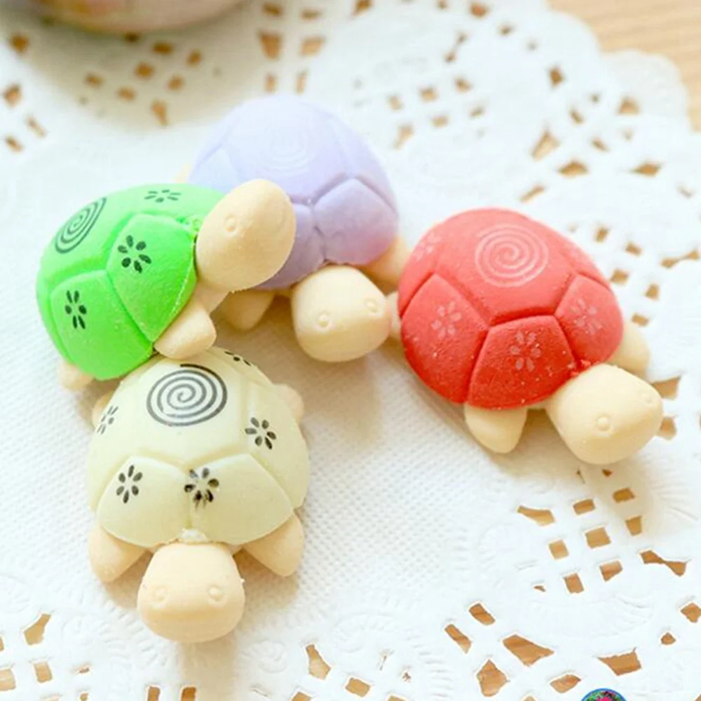 

30pcs Colorful Turtle Shape Eraser Cartoon Creative Animal Eraser Stationery for Student Classroom(Random Color)