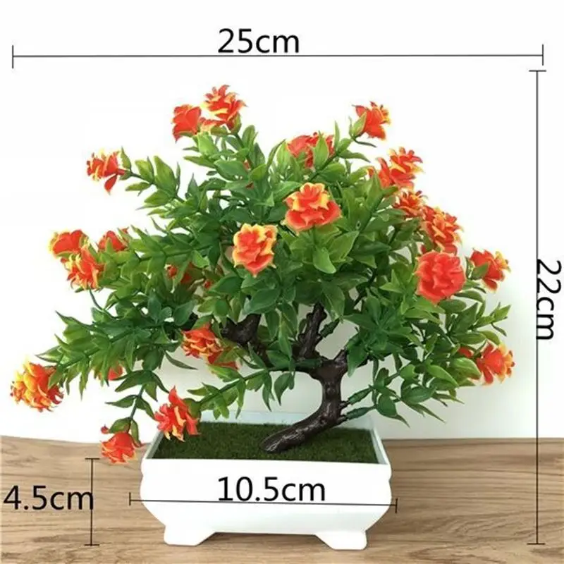 Искусственные растения несколько вилок розы в горшке искусственный бонсай