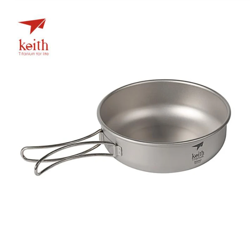 

Keith Camping Titanium Bowls 300ml-600ml With Titanium Folding Handles Folding Bowls Cookware Tableware Cutlery Ti5323-Ti5326