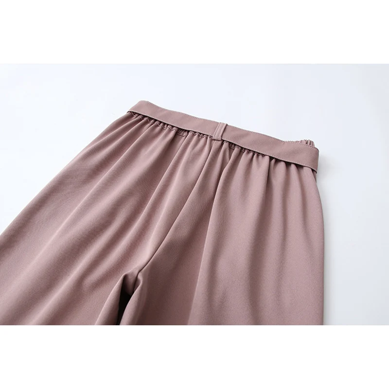 

TIGENA Elegant High Waist Pants Women 2021 Spring Summer Casual Belt Pocket Ankle Length Pants Female Offfice Lady Trousers