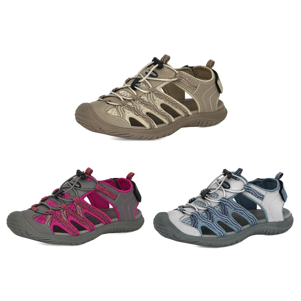 Сандалии GRITION женские дышащие для пляжа Нескользящие Треккинговая обувь плоская