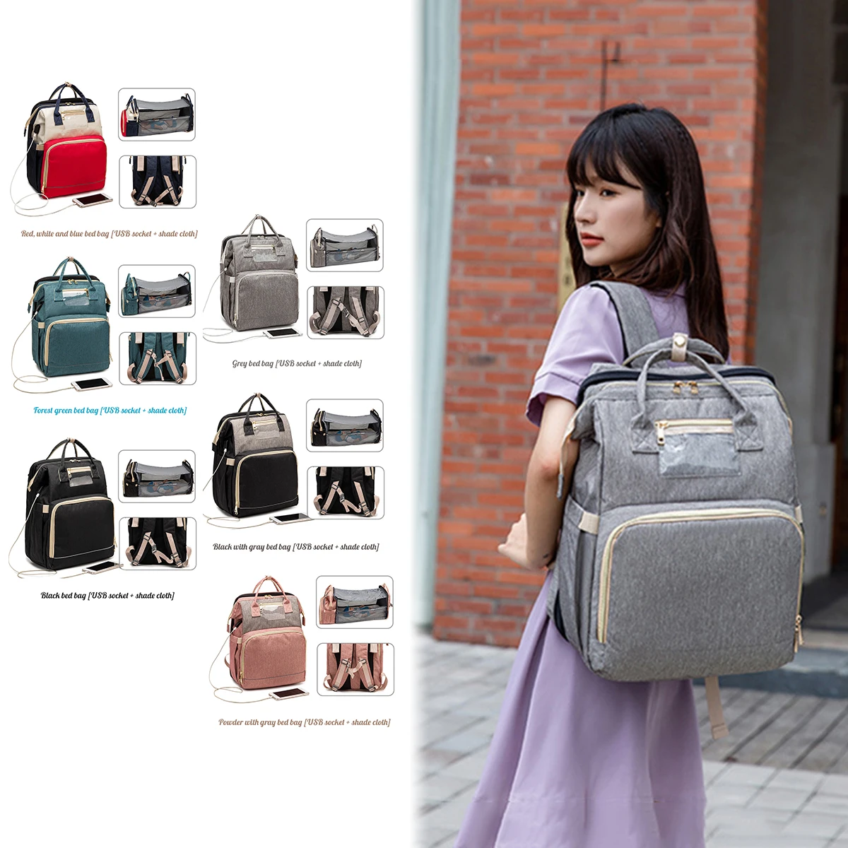 

Baby Diaper Bags New Mummy Bags Diaper Baby Stroller Diaper Bag Mommy Bag for Babies Traveling Large Capacity Luxury Baby Bag