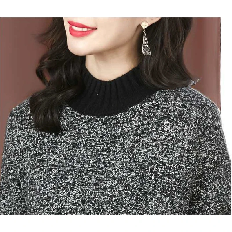 Большой Размеры женские вязаные свитера 2021 Сезон весна осень Свободная половина