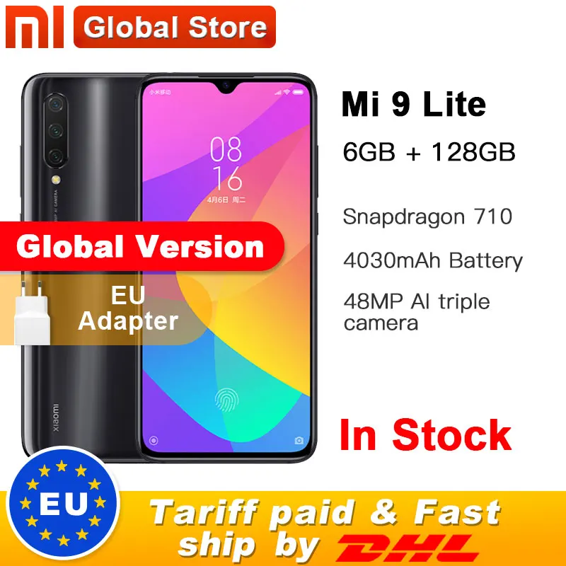 Глобальная версия Xiaomi Mi 9 Lite 6GB 128GB(CC9) Смартфон Snapdragon 710 48MP Тройная камера 32 МП фронтальная камера 6,3" полный экран