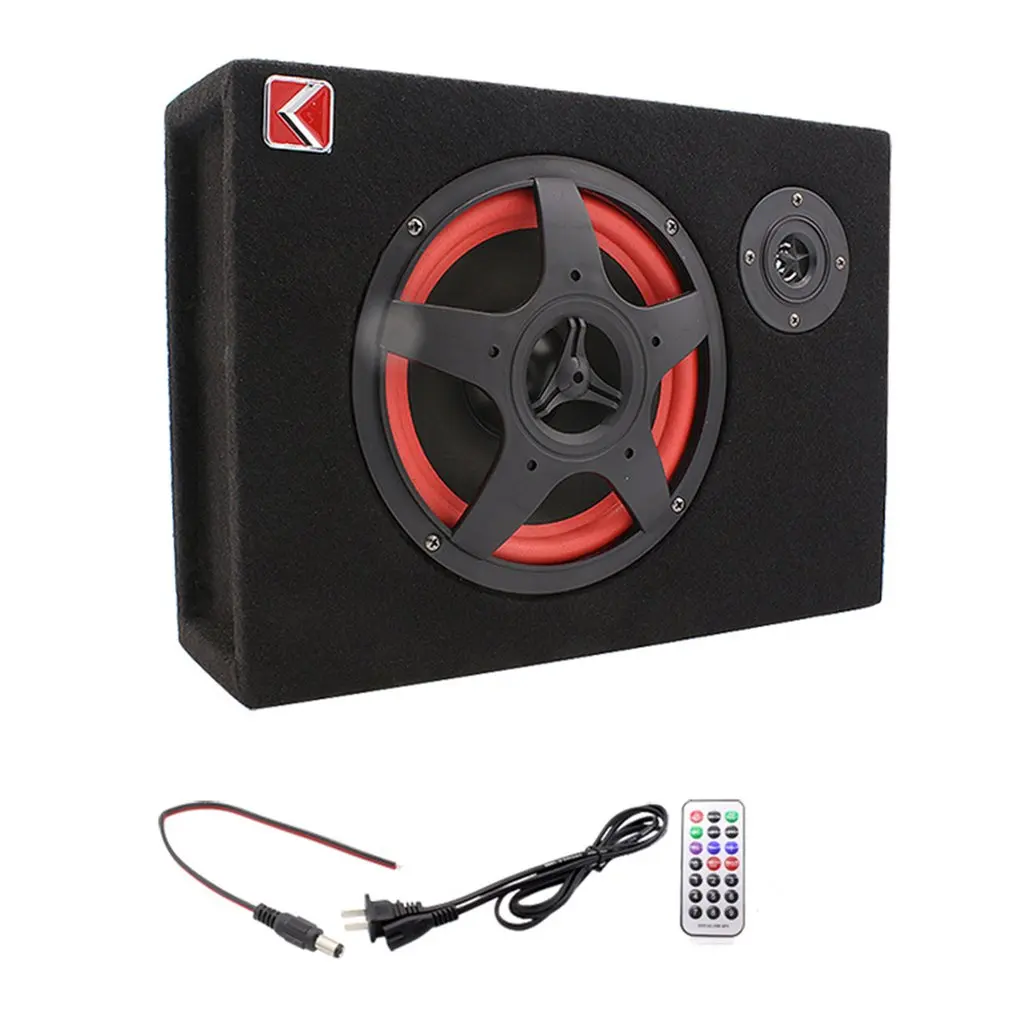 350W Under-Seat Car Compact Subwoofer Amp Bass Speaker Powerful Audio Amplifier with Remote Control 6 Inch US Plug | Электроника