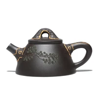 authentic yixing purple clay teapot zisha handmade tea set tea drinking huanglongshan mud black mud turquoise scoop
