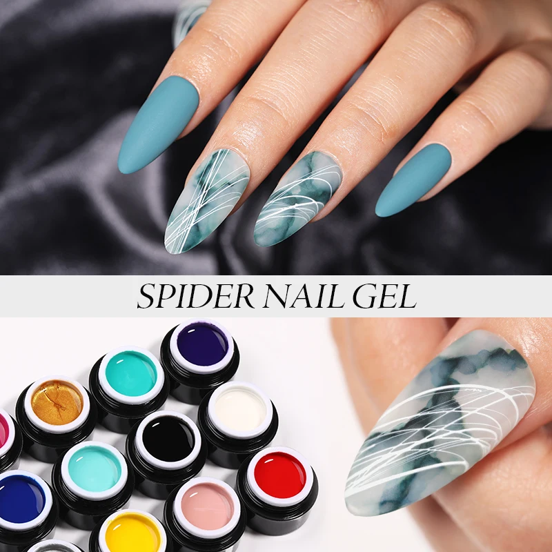 

BORN PRETTY Gel Polish Spider Nail Gel For Nails Wire Drawing Line Stripe Nail Art Painting Design Black White Soak Off Varnish
