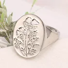 Кольцо с овальными полевыми цветами, изящный классический и изысканный принт, цветочный узор маргаритки, кольцо для женщин, венок, ручная работа