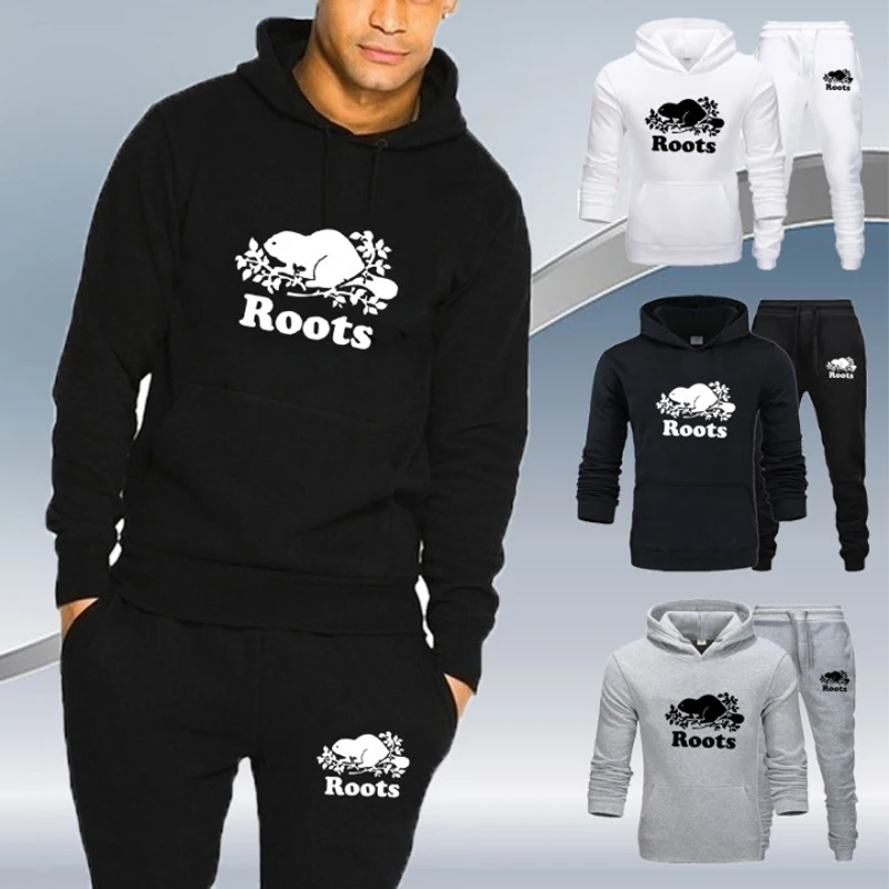 

Newest Men's Fashion Winter Sweatshirt Hoodie Roots Logo Running Hoodie Brand Sportswear Jogging Shirt Casual Men's Tracksuit