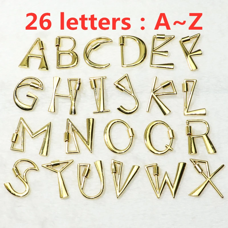 8Pcs Letter Charms Gold color metal alphabet charms Accessories for jewelry making zircon pendant gift lady 50271 | Украшения и