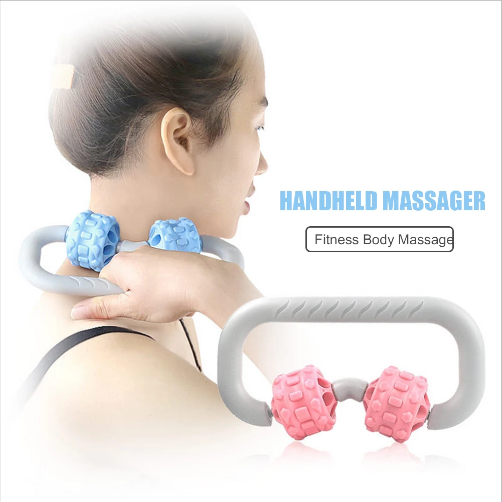 

Neck Arm Leg Waist Muscle Relaxer Massager 2 Wheel Massage Roller for Yoga Gym Back Arm Body Care Massage Tool