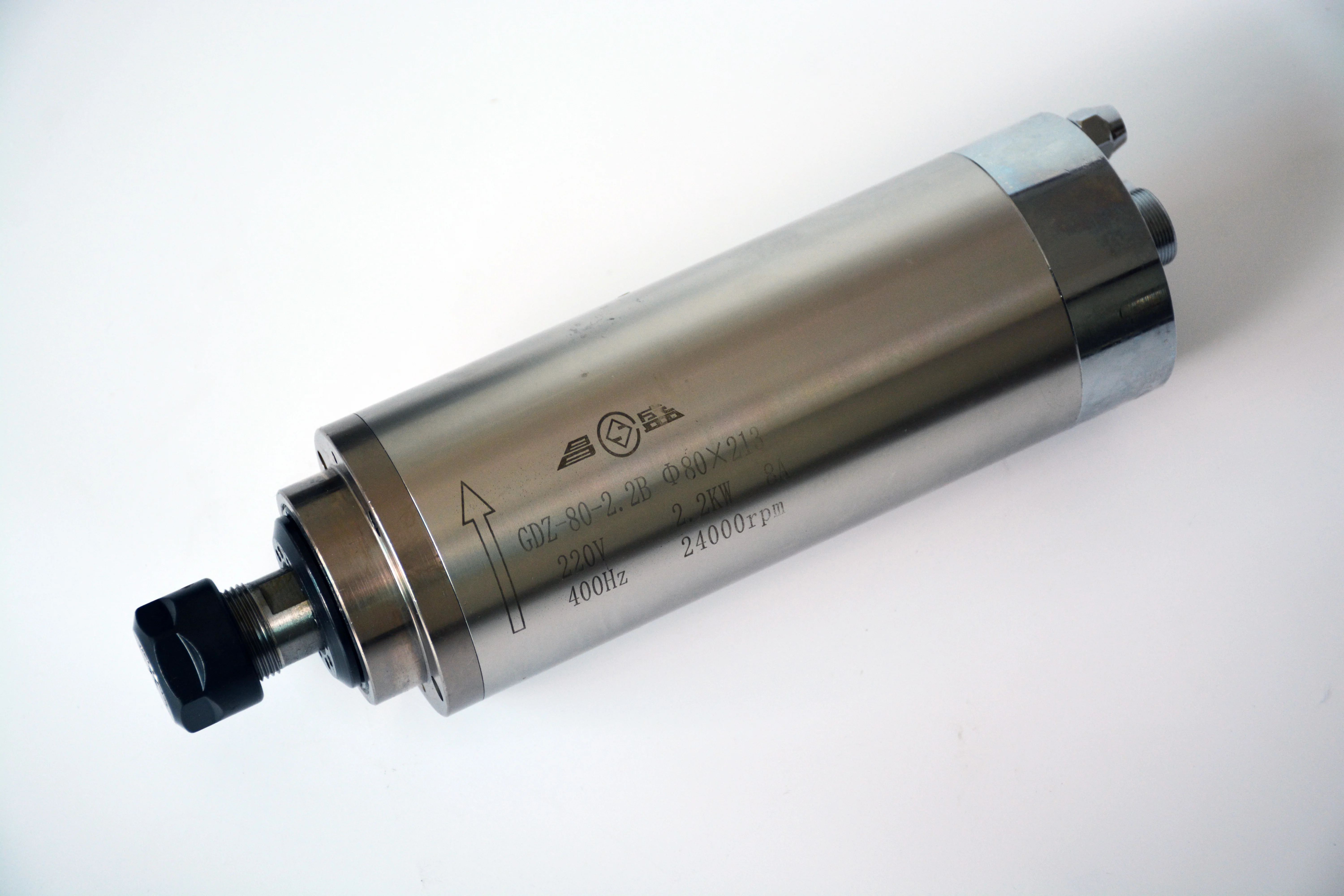 

2.2kw ER20 water cooled spindle motor 220v 380v good bearings high accuracy 0.01mm longer type 80*213mm