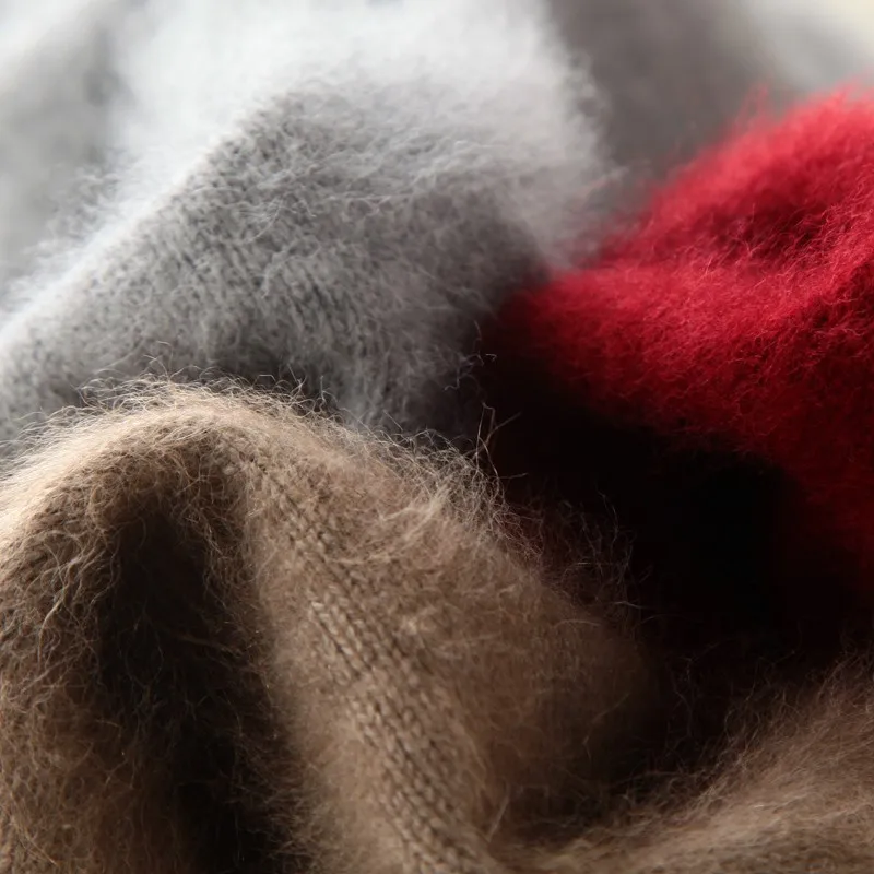 Женский кашемировый свитер с длинным рукавом и круглым вырезом розовая вязаная