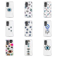 evil eye 1 phone case for huawei p40 p30 p20 mate honor 10i 30 20 i 10 40 8x 9x pro lite transparent cover