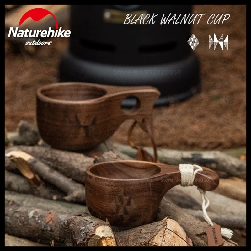 

Naturehike Ultralight Wooden Cup/Bowl Black Walnut Solid Wood Tableware Tea Cup Camping Equipment Picnic Outdoor Camp Water Cup