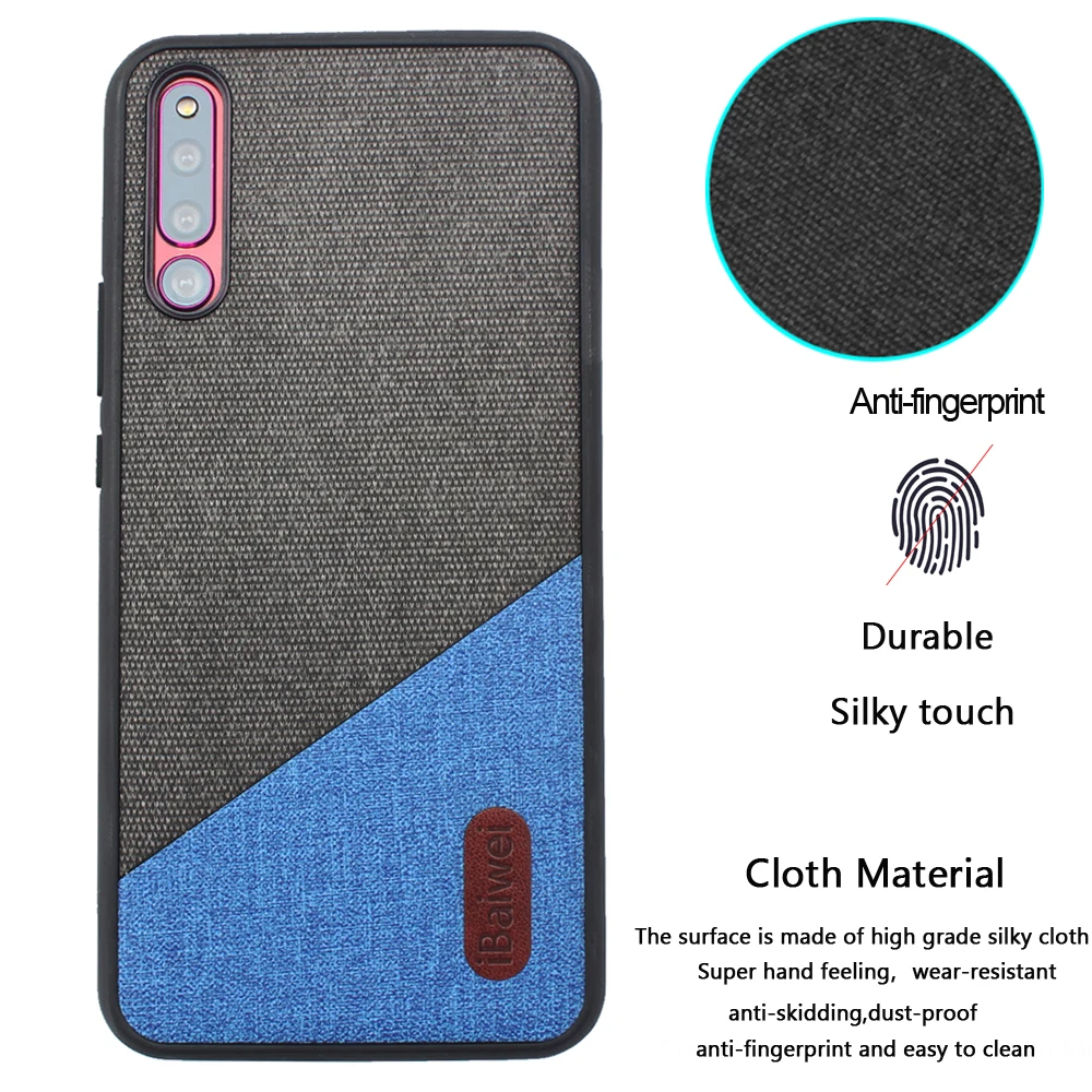 Cloth Texture Protective Phone Case for Huawei Megic 2 Fabric Back Cover Holder Silicone TPU Edge Coque Capa |