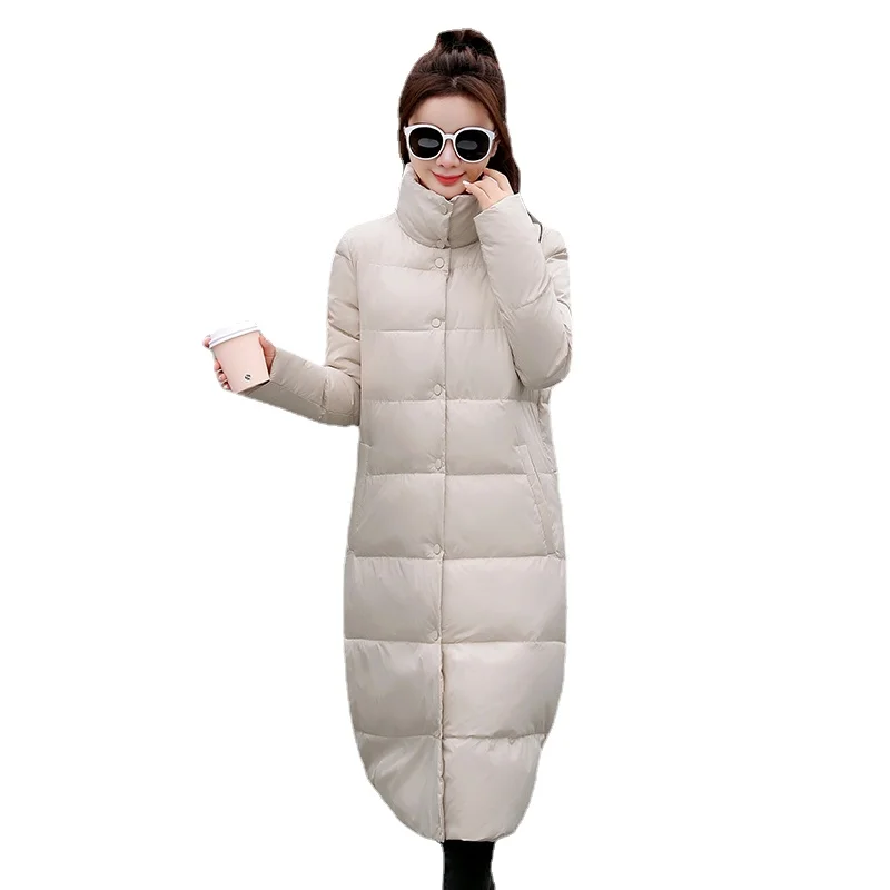 

2021 Winter Women Jacket X-long Stand-up collar Cotton Padded Female Coat High Quality Warm Womens Parka Manteau Femme Hiver
