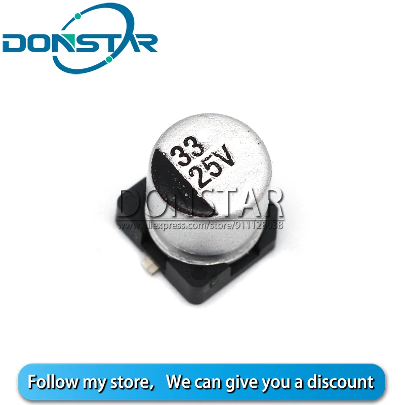 50 шт. алюминиевые электролитические конденсаторы 25 в 33 мкФ Ф 5*5 4 мм SMD |