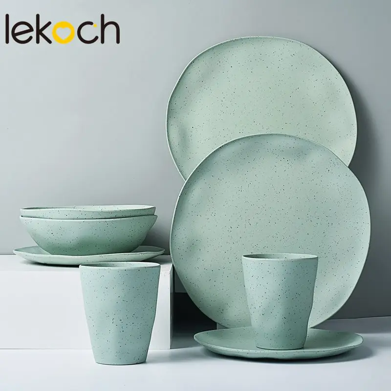 LEKOCH Экологичная бамбуковая посуда набор посуды креативная здоровая разлагаемая