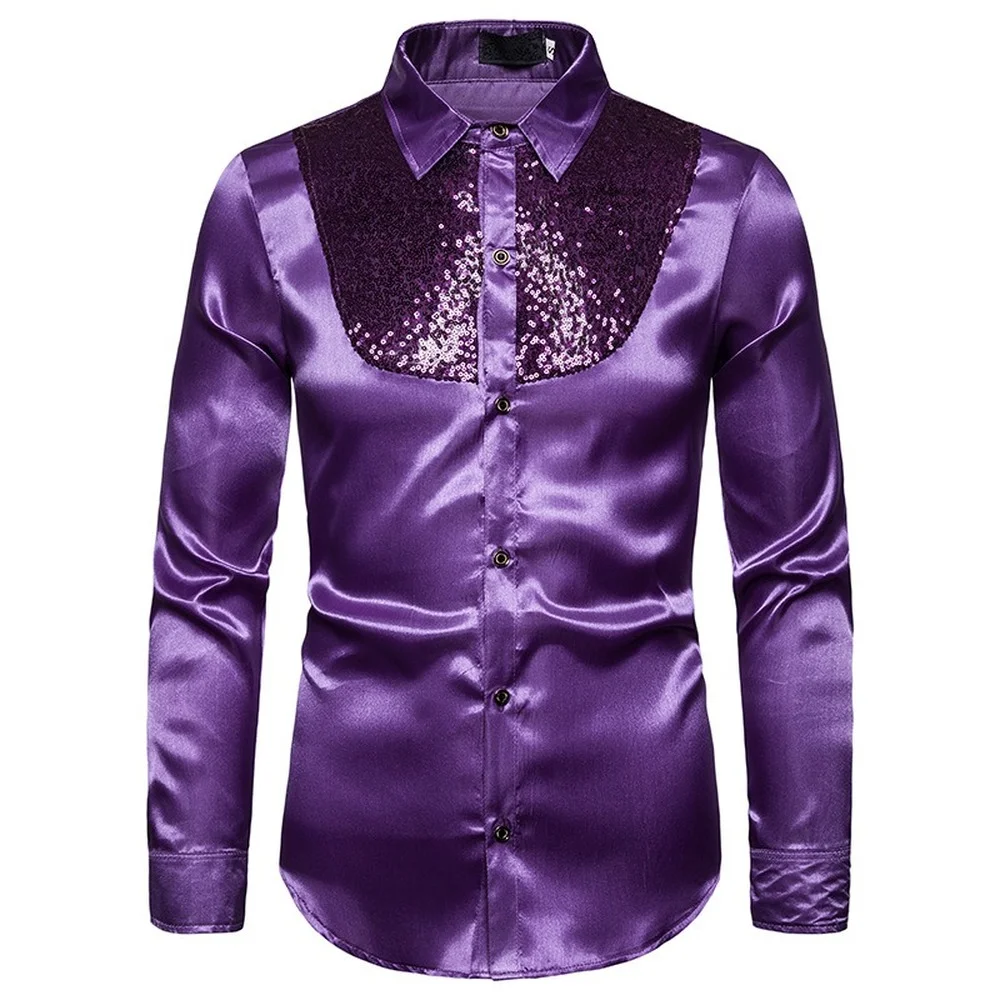 ZOGAA Sequin show nightclub men's host emcee men's lapel long sleeve