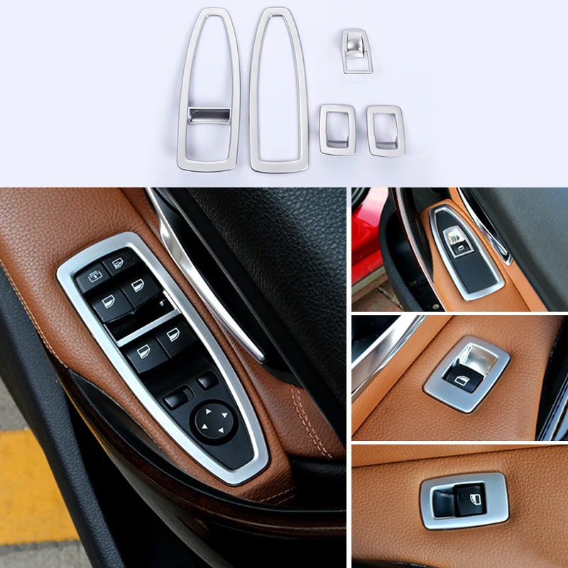 

5x хромированный ABS чехол для кнопки оконного подъемника BMW 3 Series F30 F31 13-18 & 3GT F34 14-19 & 4 Series 4dr F36 14-19