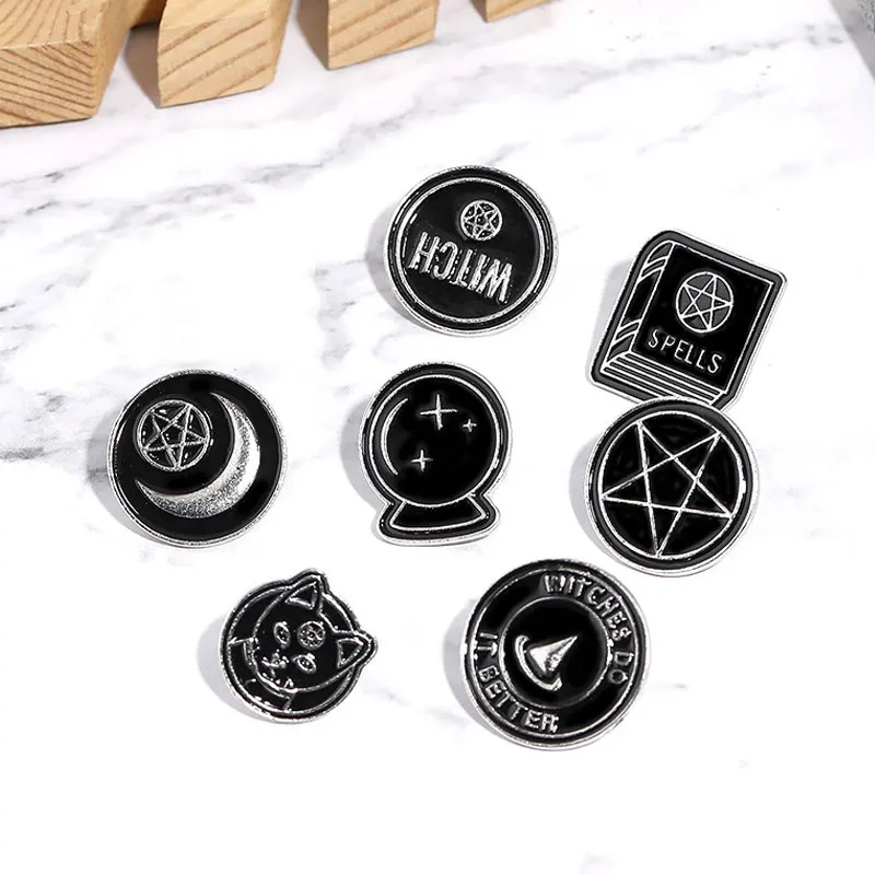 

Retro Black Witches do it better witch ouija spells moon pins Badges Brooches Lapel pins Enamel Backpack Bag Jewelry pin