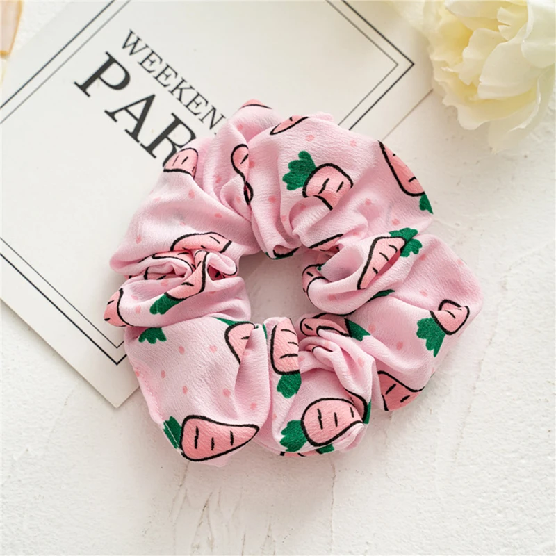 

Elastic Hair Bands Ties Rubber Bands Summer Sweet Hair Accessories Ponytail Holder Hair Rope Carrot Hair Rings Loop Headdress