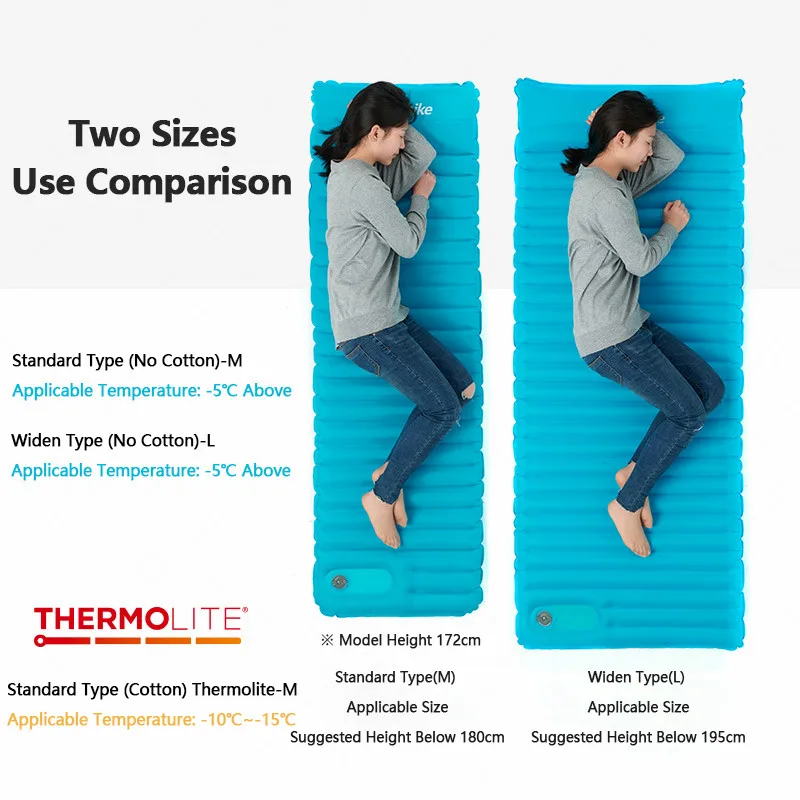 Туристический надувной матрас Naturehike удобный водонепроницаемый эргономичный