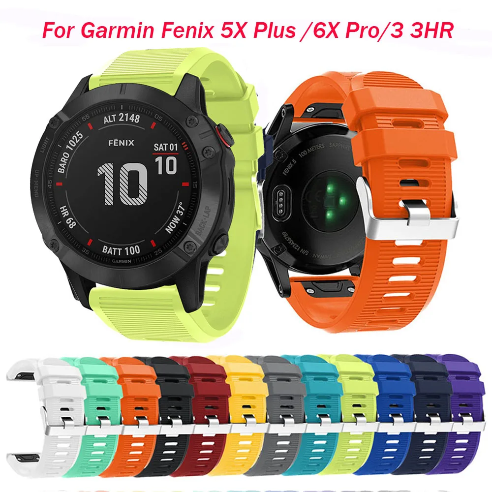 26 мм ремешок для часов Ремешок Garmin Fenix 5X Plus 6X Pro 3 3HR часы Quick Release силиконовый Easyfit на