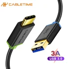 Кабель CABLETIME типа C USB 3,0 для xiaom USB C Тип C 3A, кабель для быстрой зарядки, передвижной кабель для устройств USB C007