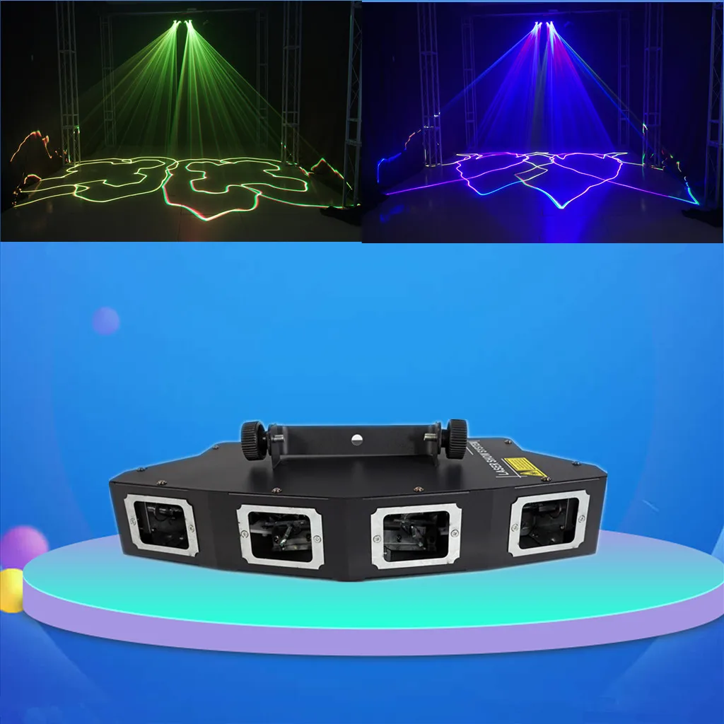 

Four Lens Strong RGBWY Laser Show System Stage Disco Party christmas decoration Laser lights DMX DJ equipment project 500meters