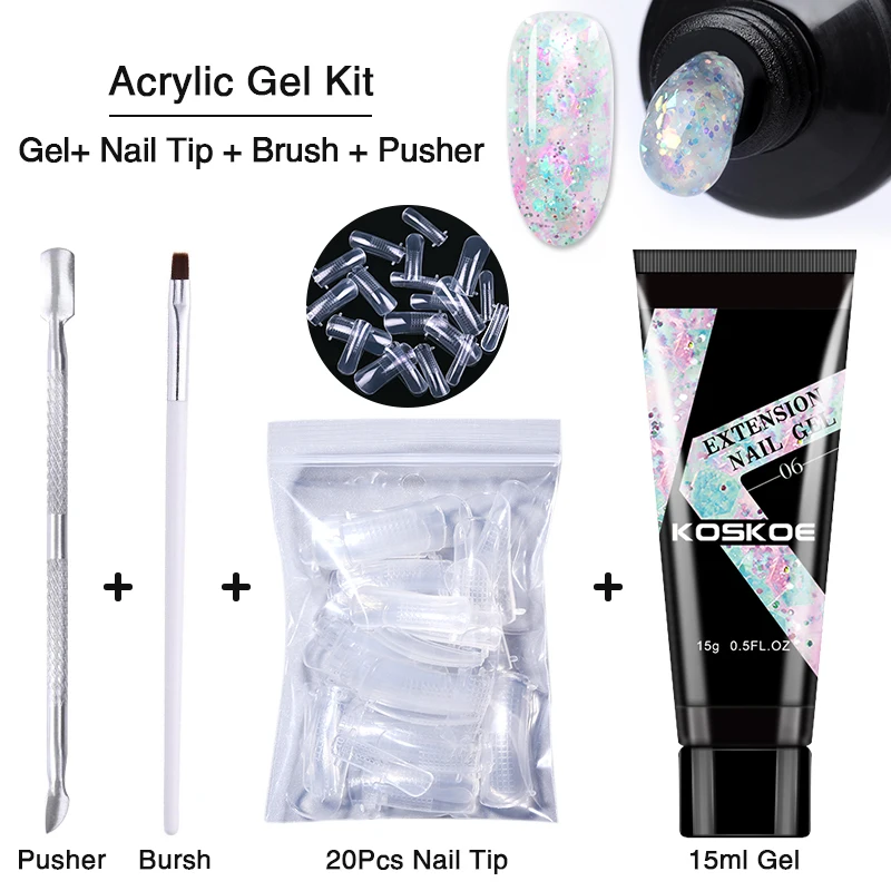 Набор акриловых гель лаков KOSKOE полуперманентный Гель лак для наращивания ногтей