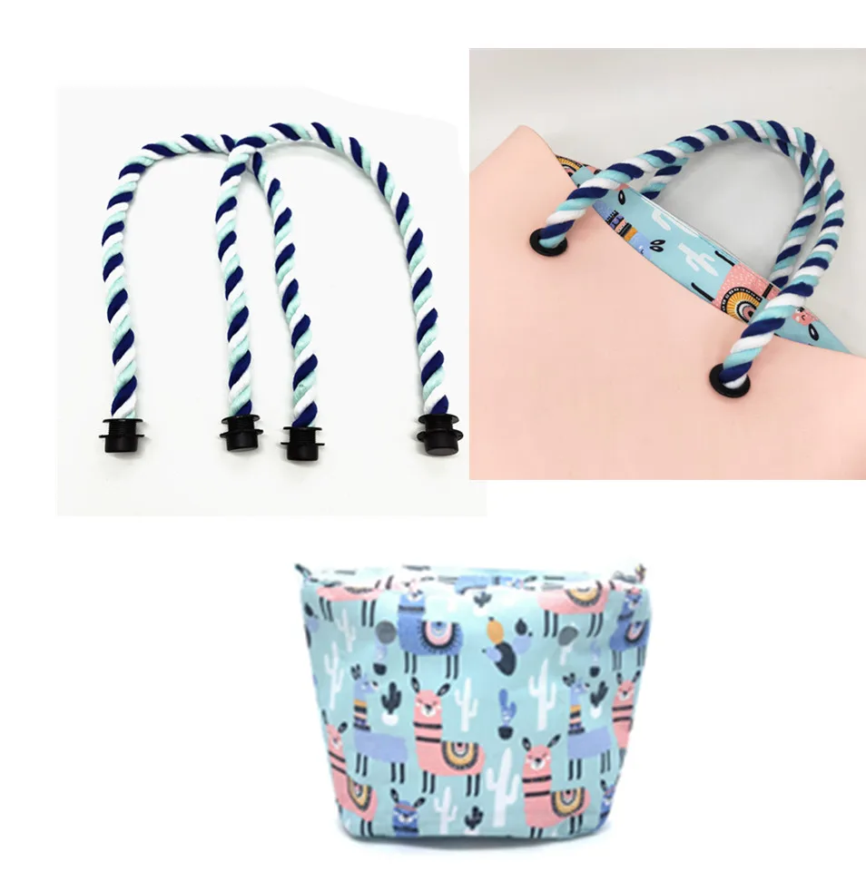 Новые синие летние веревочки в комплекте Холщовая Сумка и ручки для Сумки 65 см