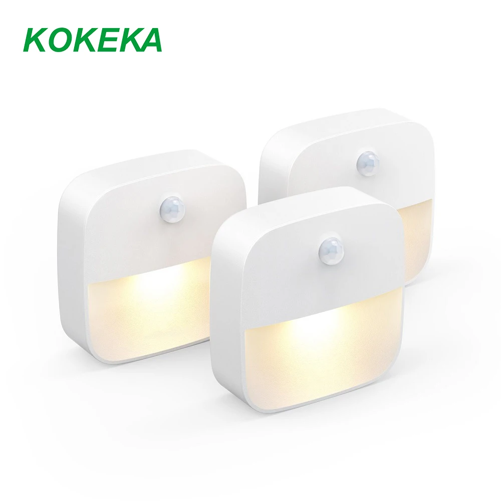 3 шт. Светодиодные ночные ламсветильник с датчиком движения|Ночники| |