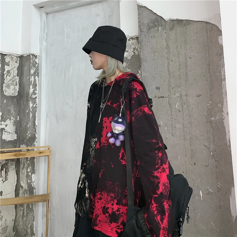 Neploe/футболка со шнурками с длинными рукавами и капюшоном, Осень-зима, Harajuku, футболки в стиле хип-хоп, мужские женские толстовки контрастного цвета, футболки на подошве 54720