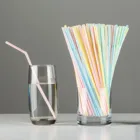 Соломинки одноразовые разноцветные в полоску, 600 шт., пластиковые соломинки для питья, P5