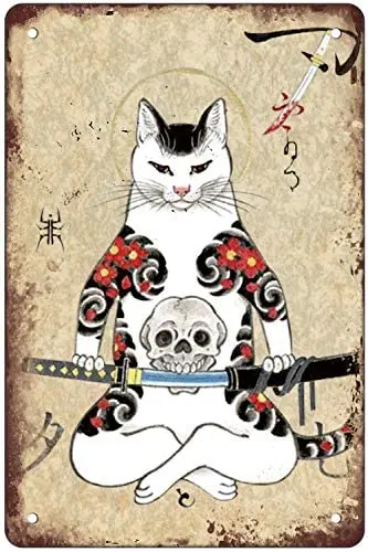 

Cat Poster Decor Vintage Poster Metal Tin Sign Retro Home Cafe Office Art Bar Pub Garage Classic Wall Decor Plaque 8x12 Inch