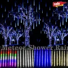 Водонепроницаемая Рождественская светодиодная гирлянда метеоритный дождь, 3050 см, 8 трубок, уличная Гирлянда для украшения дерева, свадьбы, вечеринки, штепсельная вилка