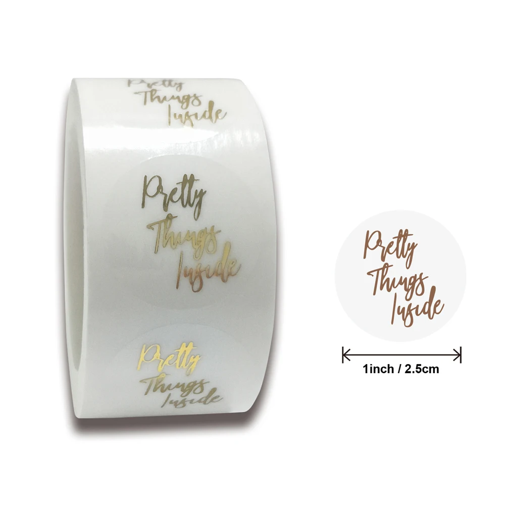 50 шт. милые вещи внутренние Стикеры 1 дюйм круглая бумага золото спасибо наклейки