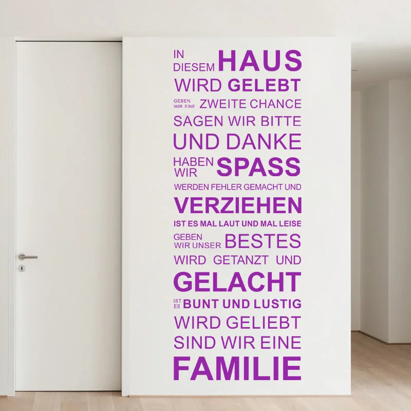 Наклейки с цитатами Правила немецкого дома настенные художественные наклейки
