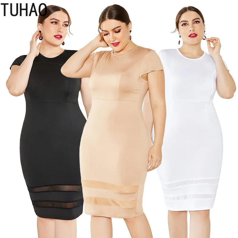 Летнее сексуальное облегающее мини платье TUHAO большого размера 5XL 4XL 3XL