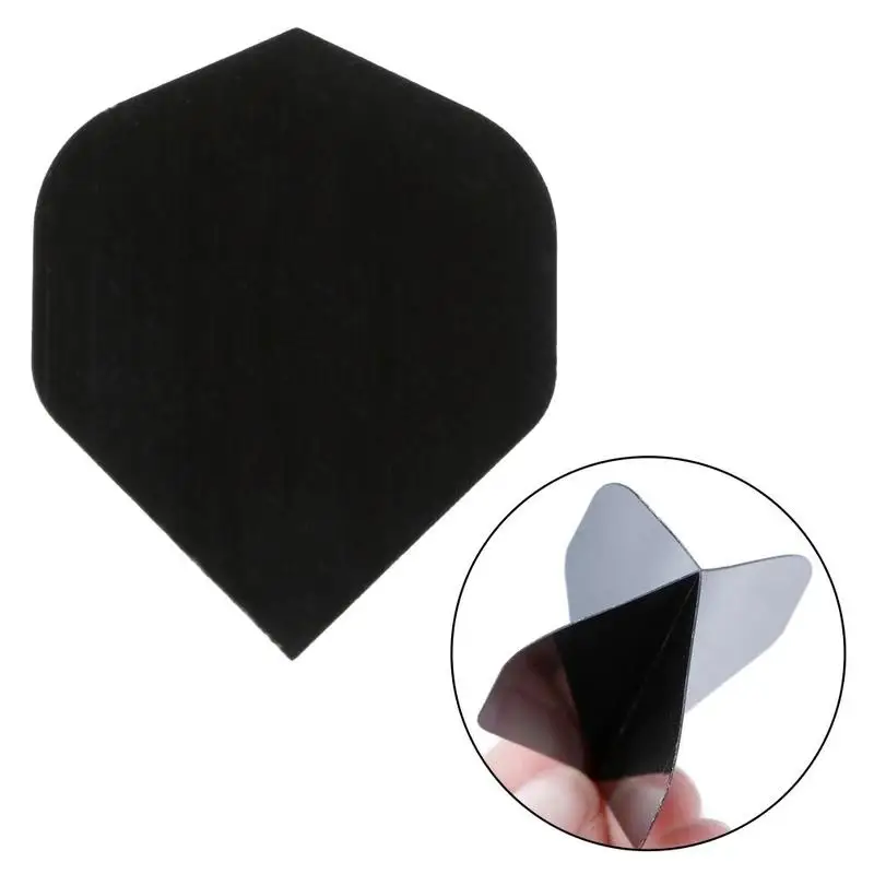 

30 Pcs High Quality Simple Pure Black PET Dart Flights Black FBY0389 Retail (No Color Package) W8P0