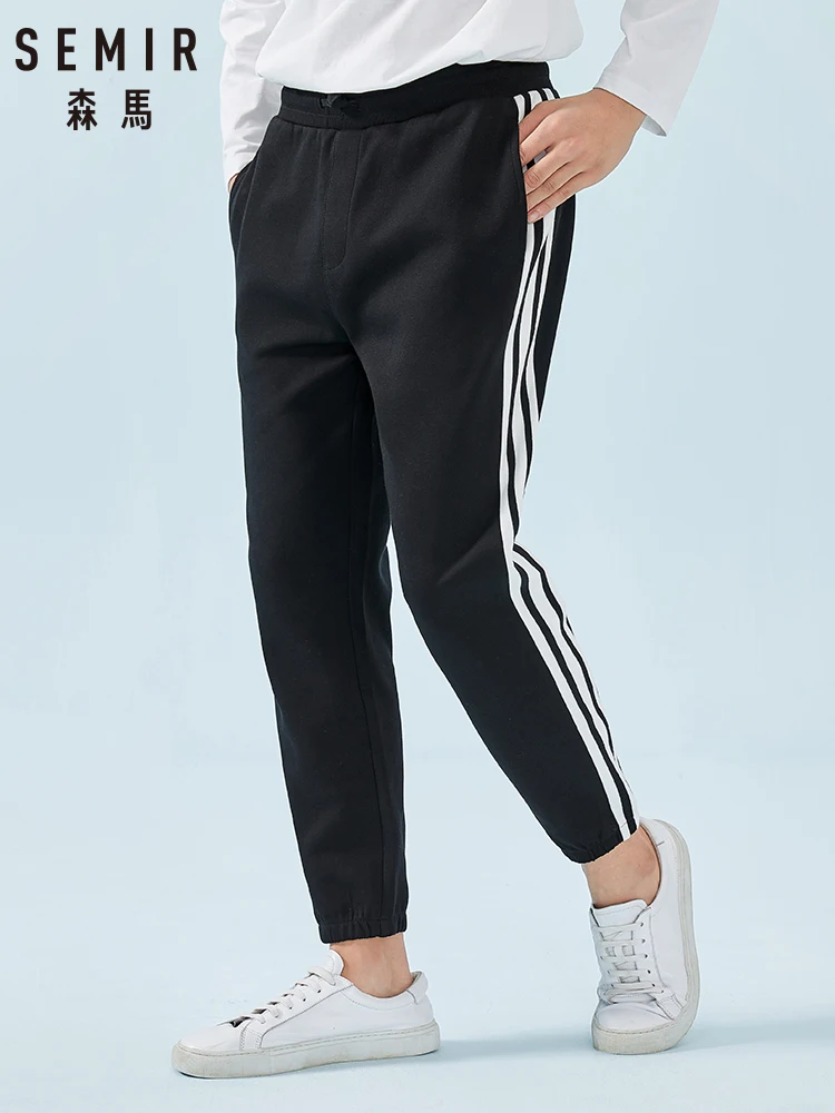 Мужские повседневные брюки Semir спортивные свободные в контрастную полоску весна