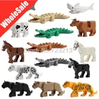 Оптовая продажа 20 штук одного и того же животного пантера под крокодиловую кожу с леопардом тигром коровы Волчья модель светло-коричневые строительные блоки Модель Кирпичи наборы игрушек