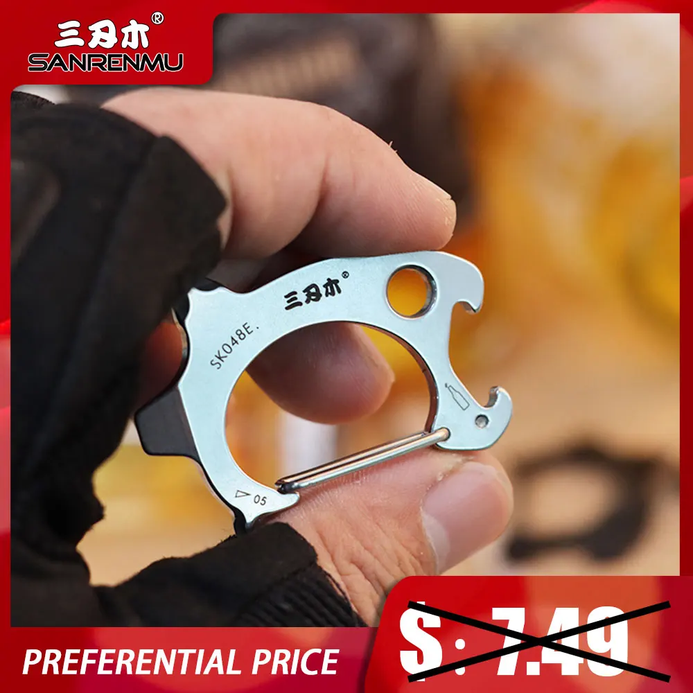 

SANRENMU SK047/SK048 Multi-Functional Key Chain/Buckle/Ring Edc Multi Tools Camping Outdoor Survival Rescue Car Tools