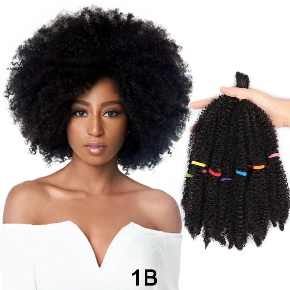 ELEGANT MUSES Synthetic  Afro Kinky Curly Bulk Crochet Braids HairHairstyles Extensions Curl Crochet Synthetic Braiding Hair For